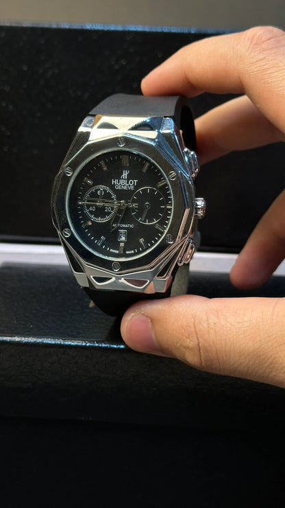 Hublot Geneve Automatic | Original Silver Metal Dial with Master Lock and Date Adjuster