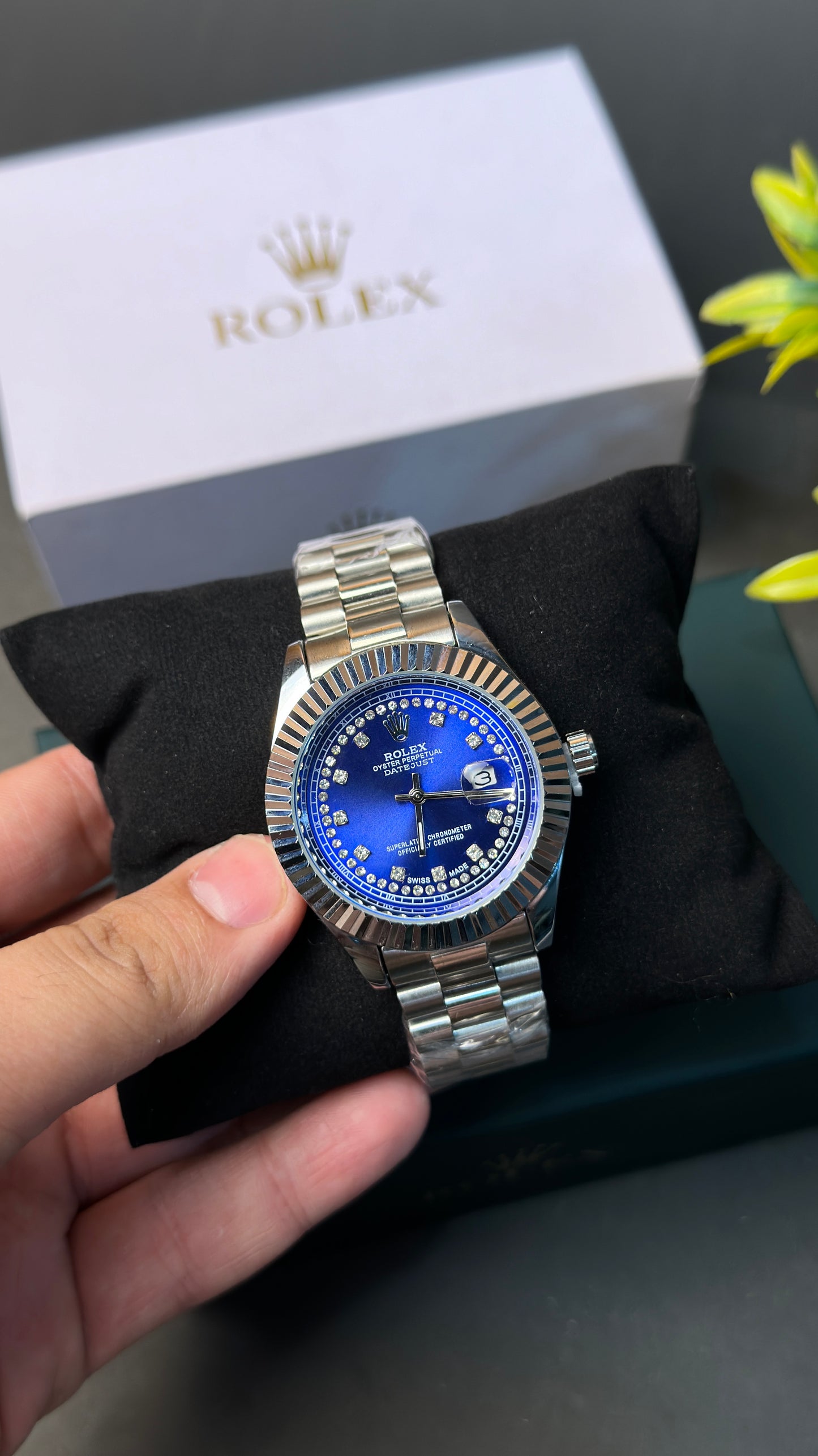 Rolex Oyster Perpetual | Blue Premium Dial with Date Adjuster | Luxury Collection